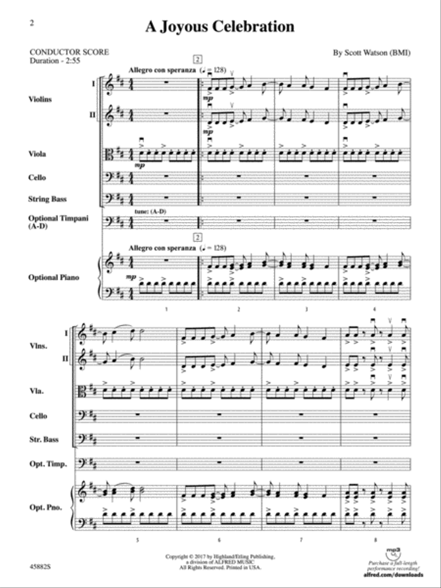 A Joyous Celebration: Score String Orchestra scores gallery preview page 2