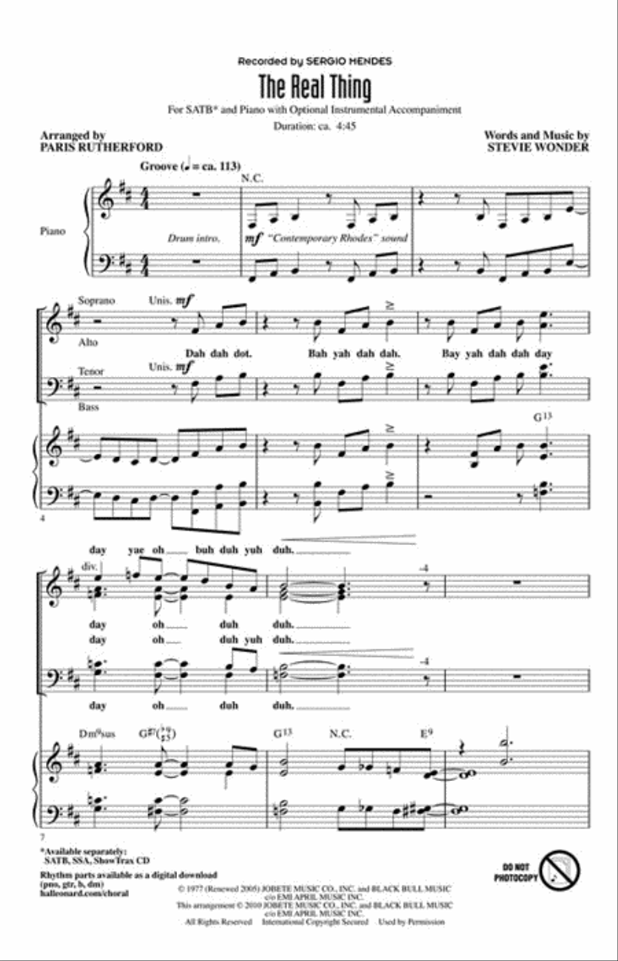 The Real Thing The Real Thing Choir scores gallery preview page 2