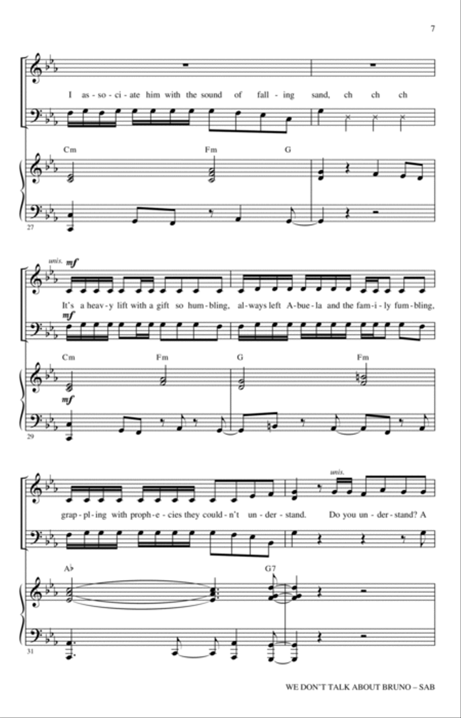 We Don't Talk About Bruno (from Encanto) - SAB Choir 3-Part scores gallery preview page 6