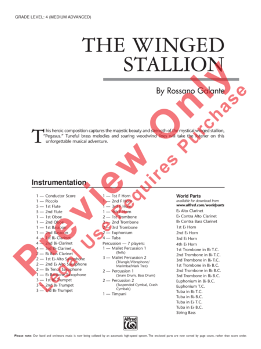 The Winged Stallion Concert Band scores gallery preview page 2
