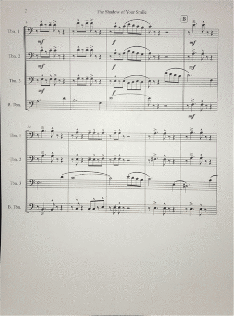 The Shadow Of Your Smile Brass Ensemble scores gallery preview page 3