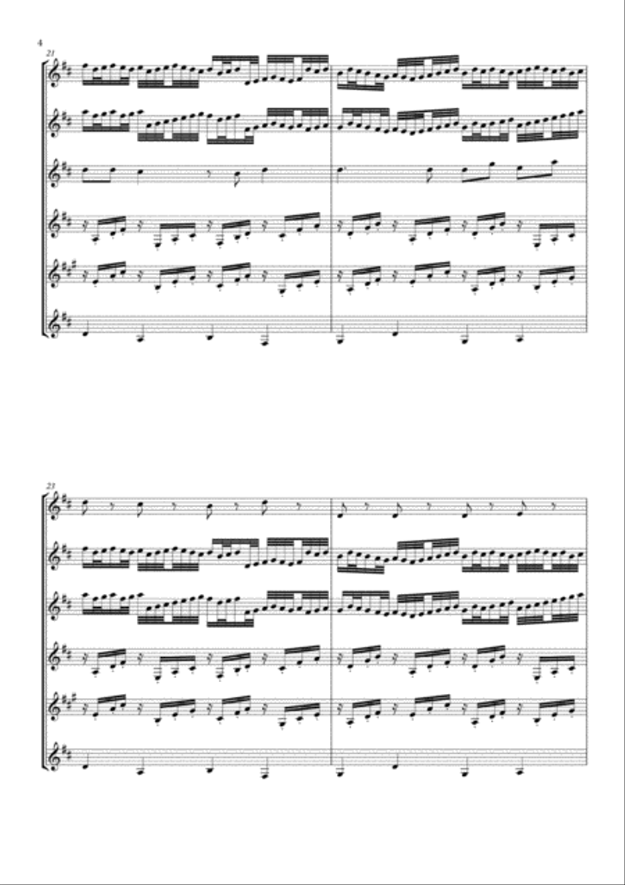 The Pachelbel Canon - Clarinet Quintet Clarinet Quintet scores gallery preview page 6
