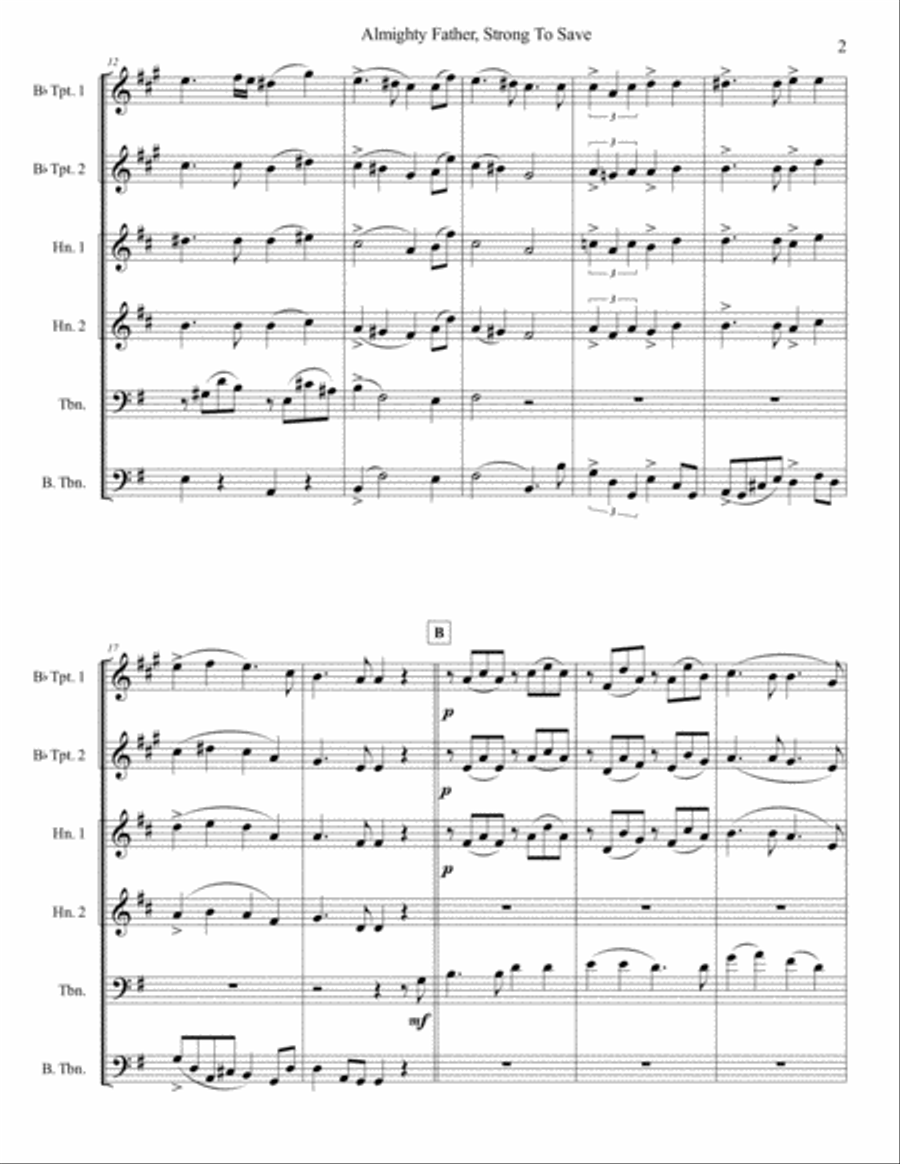 Almighty Father, Strong To Save Brass Ensemble scores gallery preview page 2