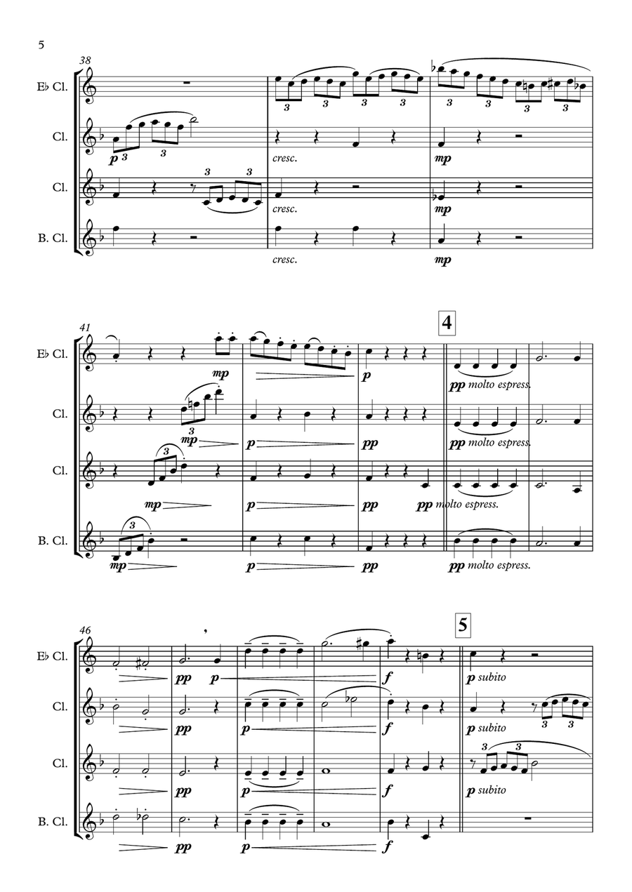 BEETHOVEN - Sonata Patética Nº 8 - III MOV. - Clarinet Quartet Clarinet Quartet scores gallery preview page 6