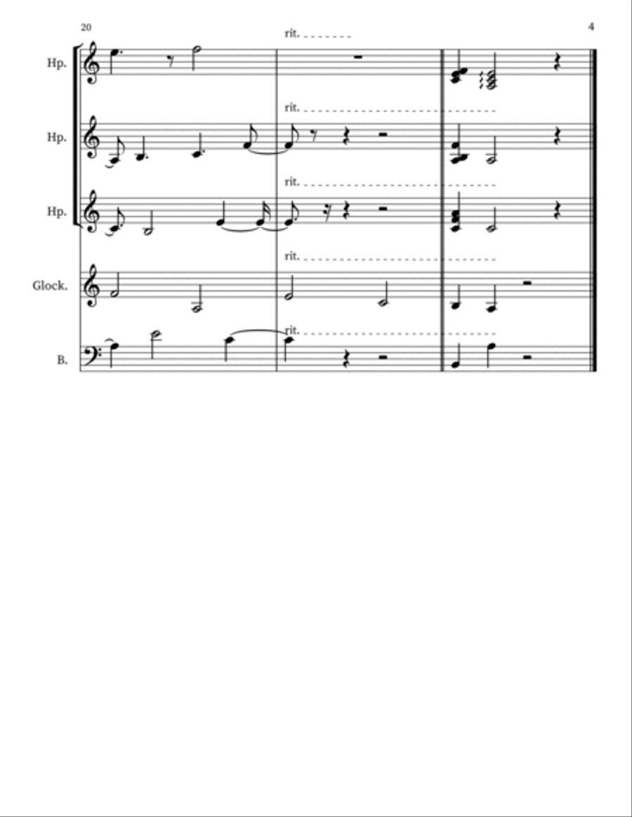 Z 221 for Harps, Glockenspiel & Upright Bass Double Bass scores gallery preview page 4