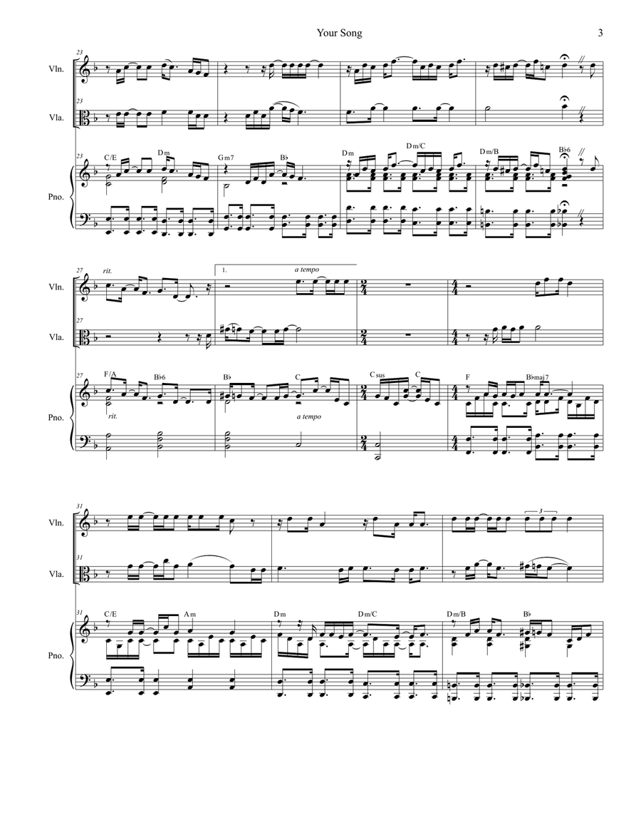 Your Song String Duet scores gallery preview page 3