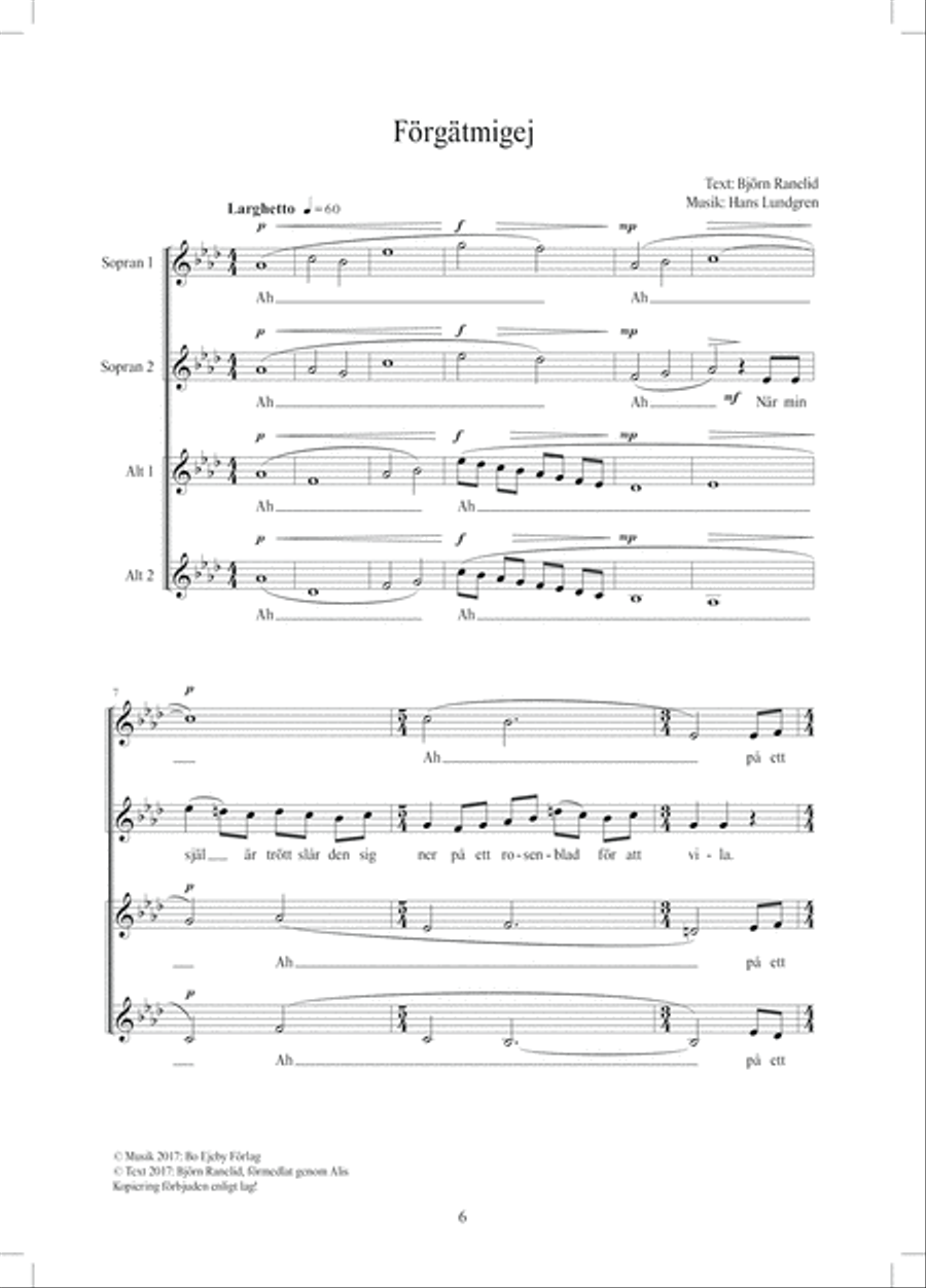 Två sånger till Linnea SSAA scores gallery preview page 6