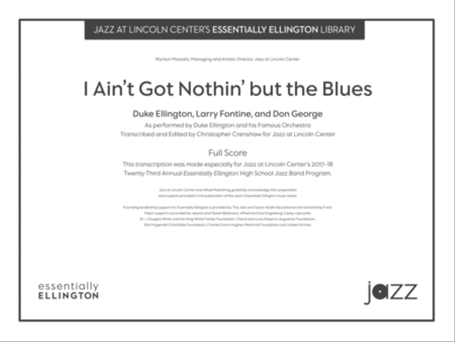 I Ain't Got Nothin' But the Blues: Score Jazz Ensemble scores gallery preview page 1