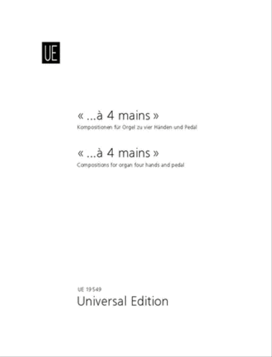 Book cover for ...A 4 Hands, Vol. 1, Organ 4
