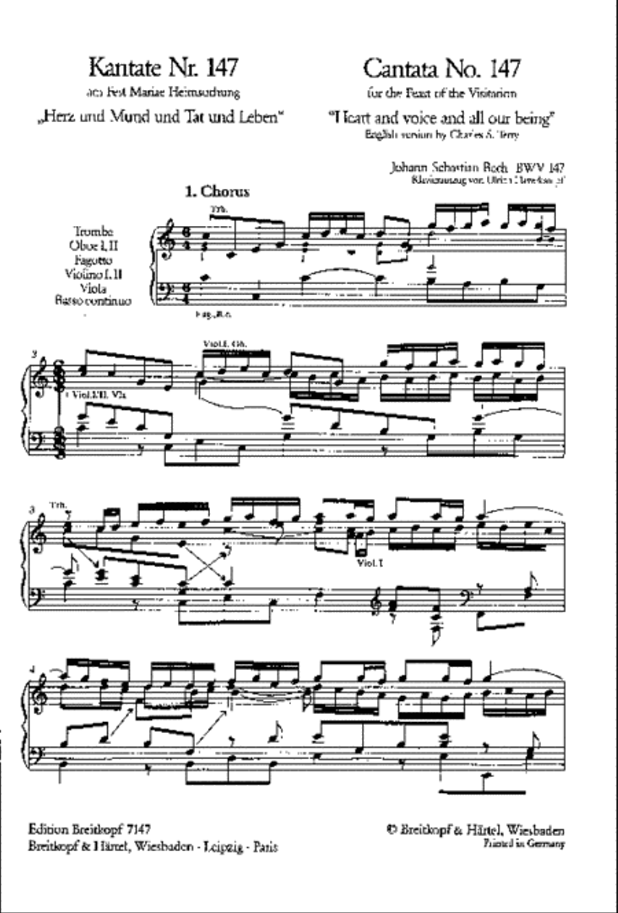 Cantata BWV 147 “Heart and voice and all our being” 4-Part scores gallery preview page 2