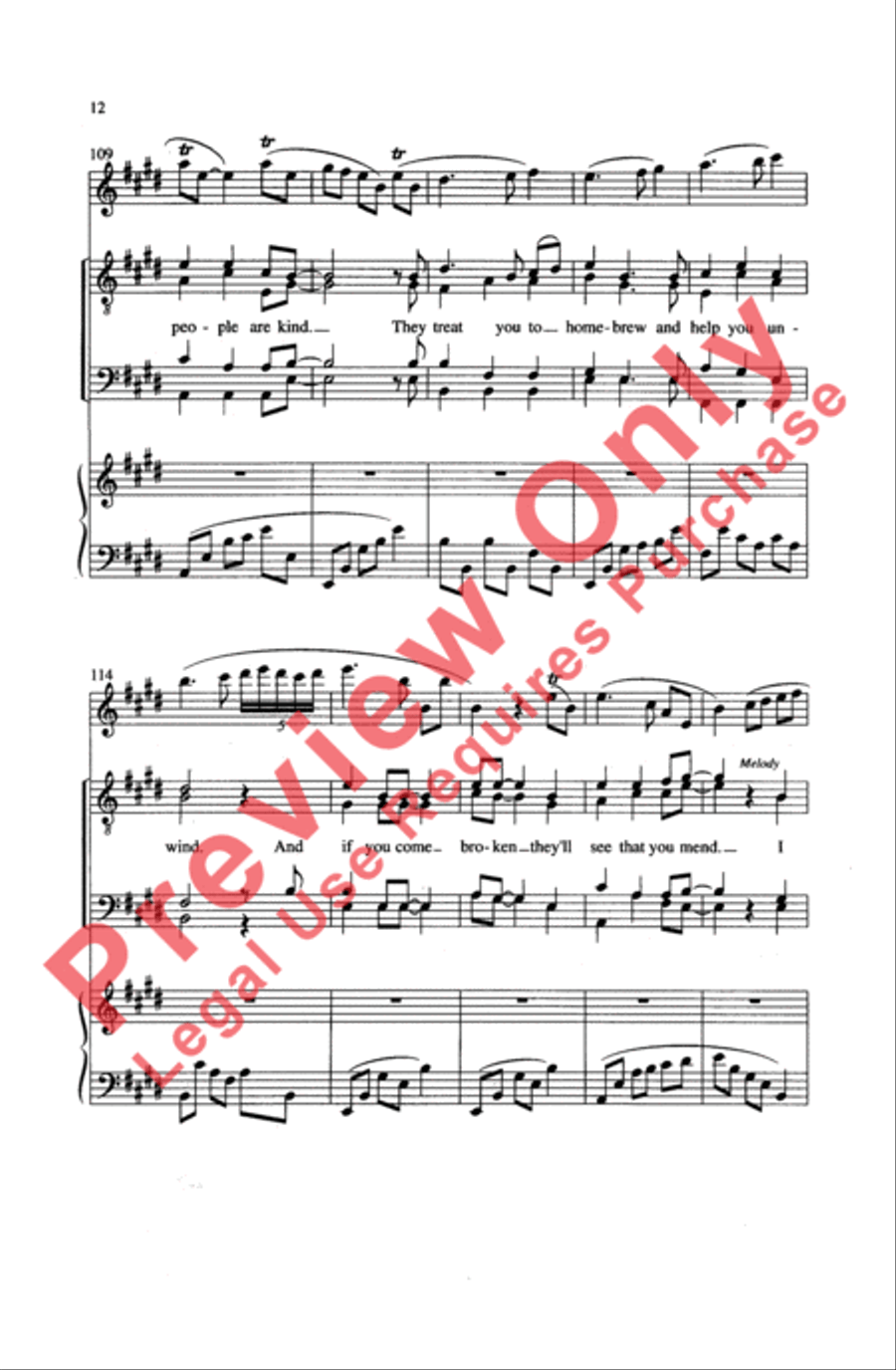 Song for the Mira Men's Choir scores gallery preview page 12