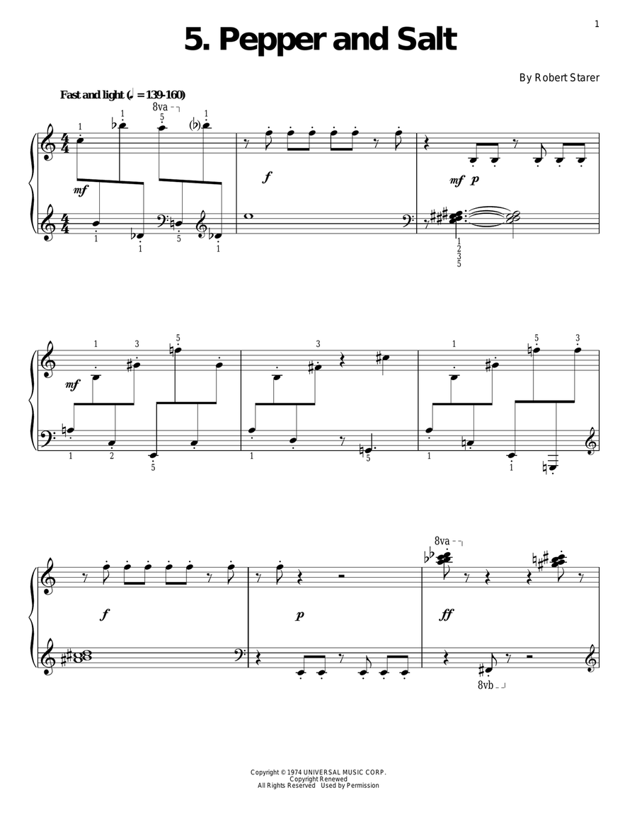 Pepper And Salt Piano Solo scores gallery preview page 1