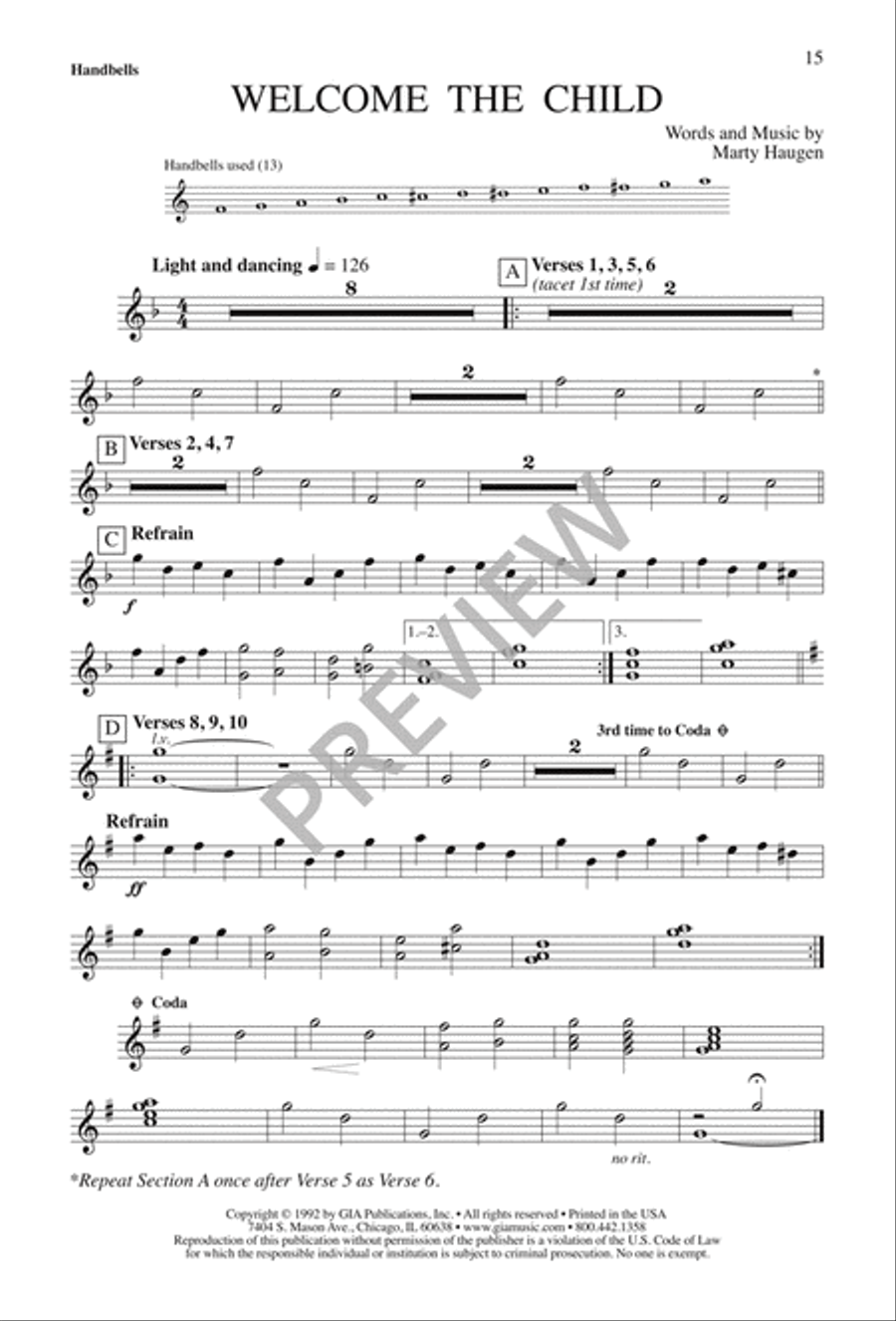 Welcome the Child 4-Part scores gallery preview page 16