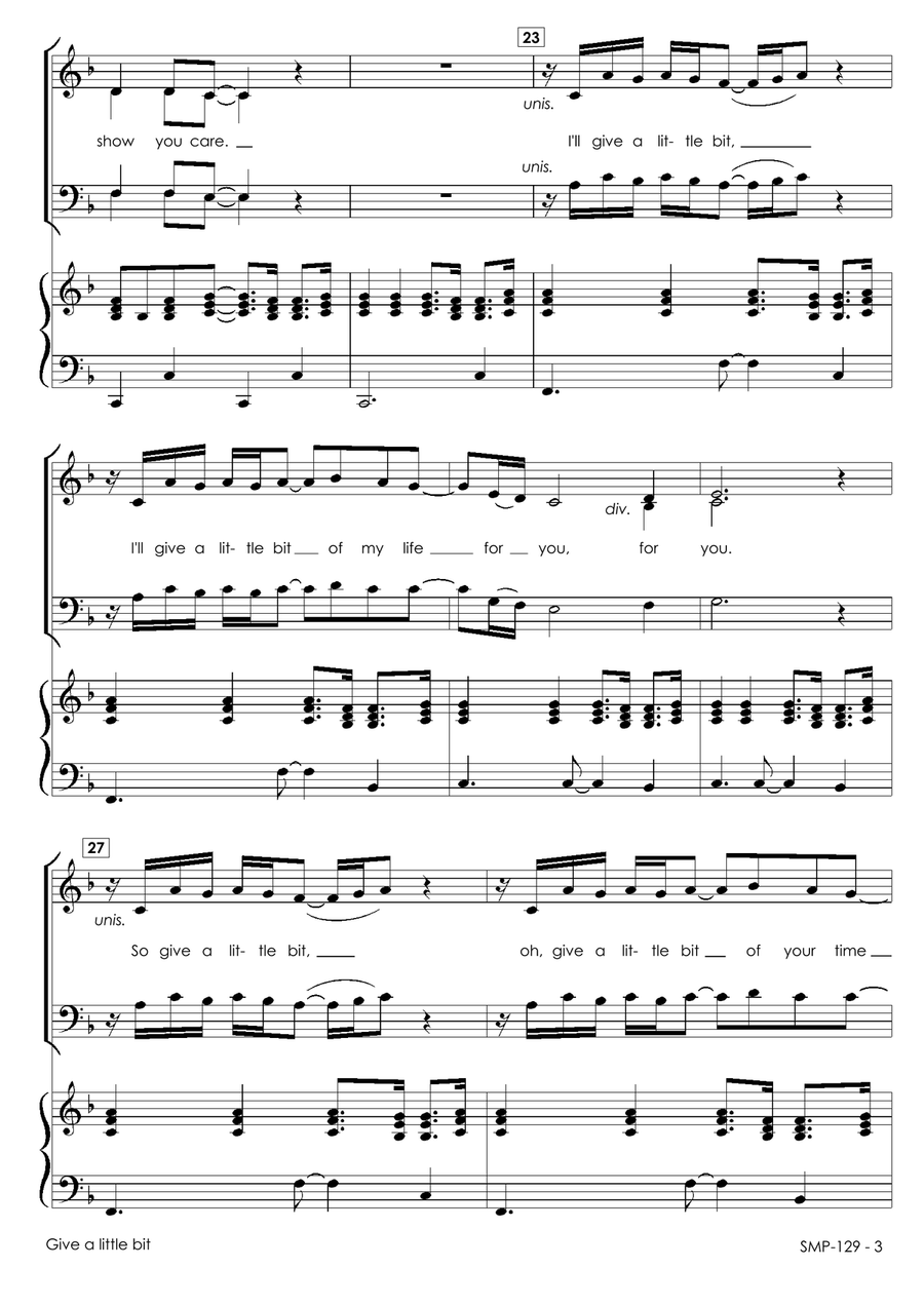 Give A Little Bit 4-Part scores gallery preview page 5