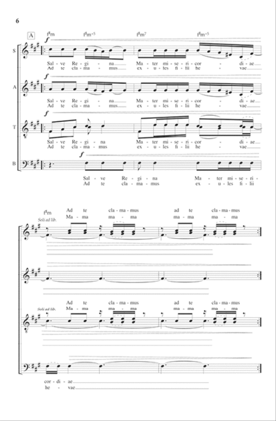 To the Mothers in Brazil: Salve Regina Divisi scores gallery preview page 3
