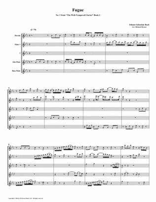 Fugue 03 from Well-Tempered Clavier, Book 2 (Flute Quintet)