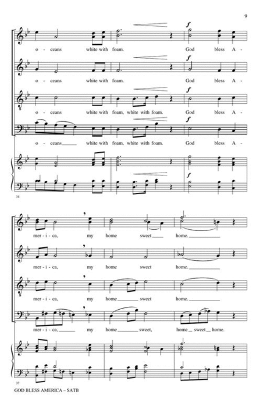 God Bless America 4-Part scores gallery preview page 5