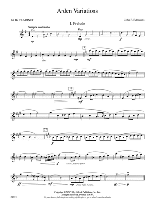 Arden Variations: 1st B-flat Clarinet