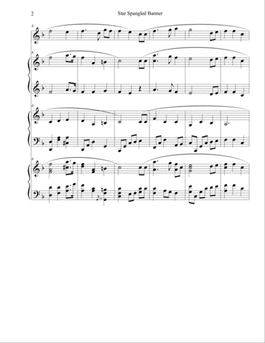 Star Spangled Banner (flexible duet) Piano scores gallery preview page 3