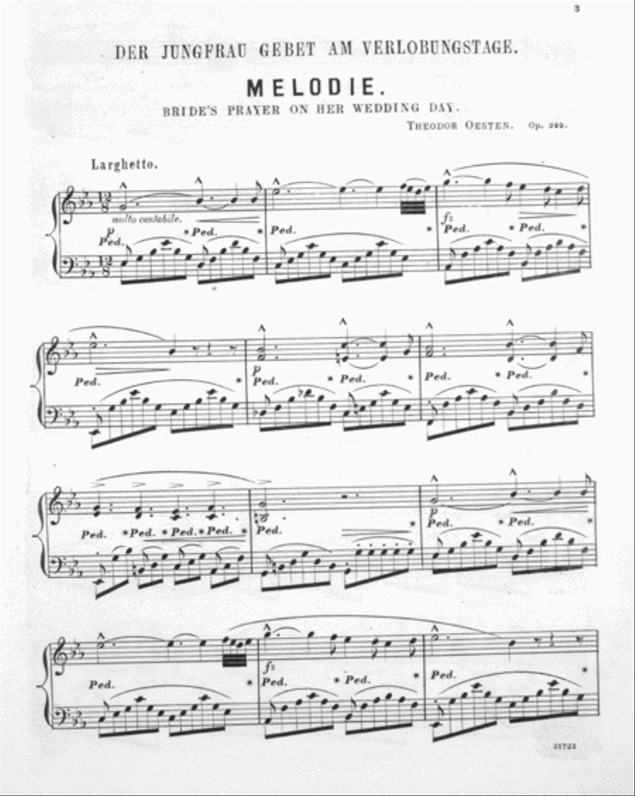 The Bride's Prayer On Her Wedding Day (Der Jungfrau Gabet) Piano Solo scores gallery preview page 2