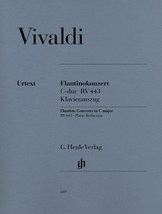 Book cover for Concerto for Flautino (Recorder/Flute) and Orchestra in C Major, Op. 44, 11 RV 443