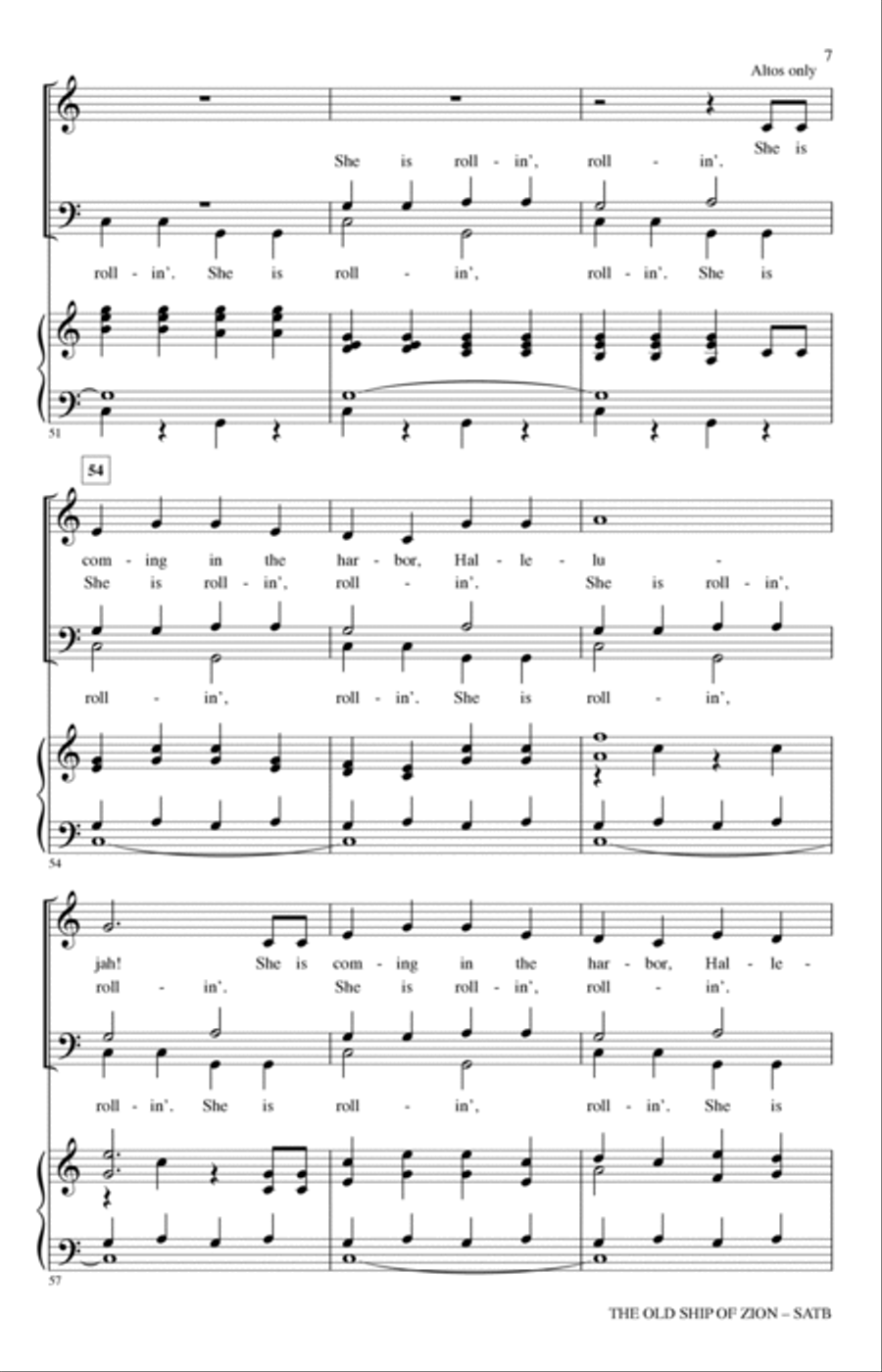 The Old Ship Of Zion (arr. John Leavitt) 4-Part scores gallery preview page 6