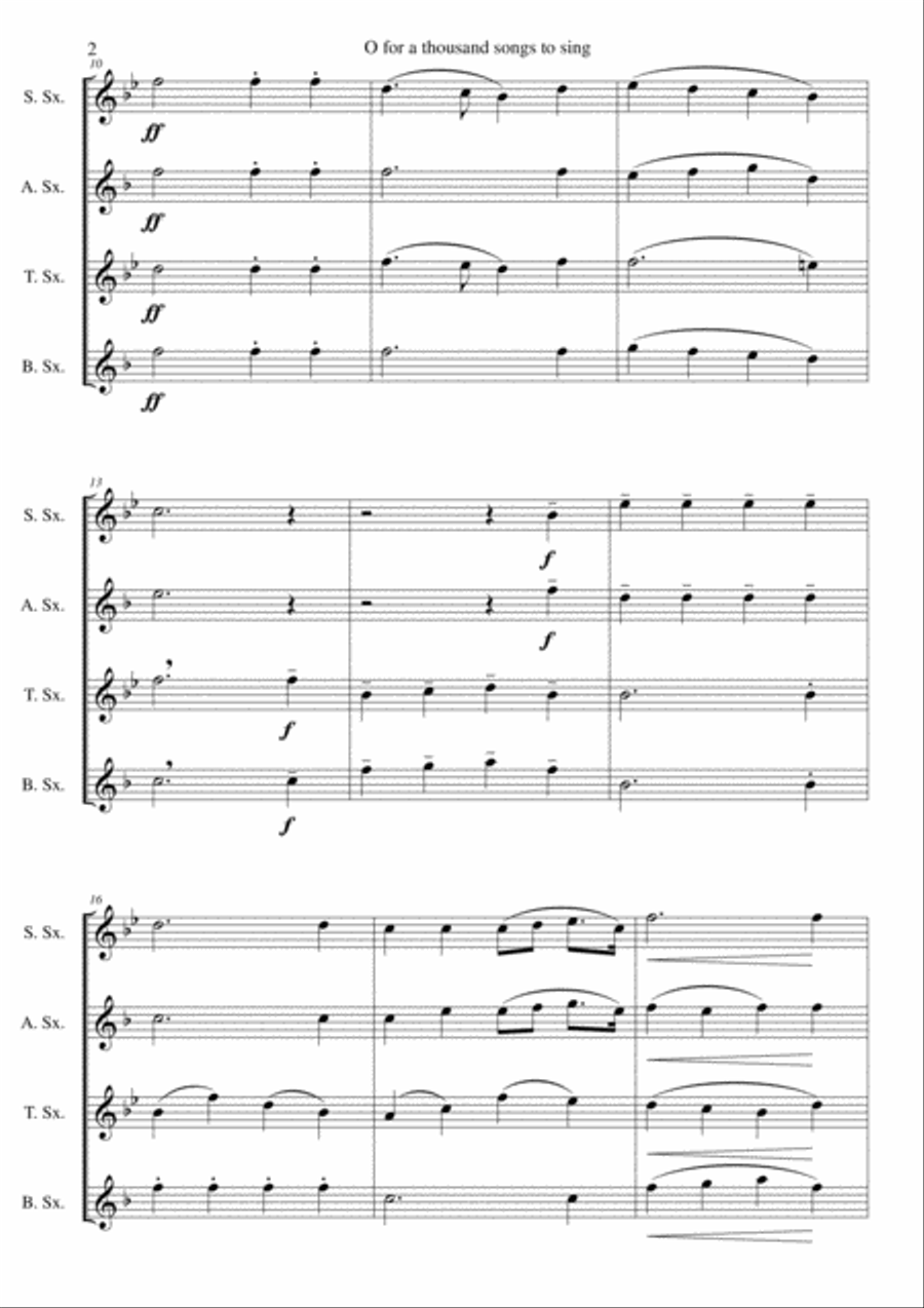 7 Songs of Glory for saxophone quartet Saxophone Quartet scores gallery preview page 2