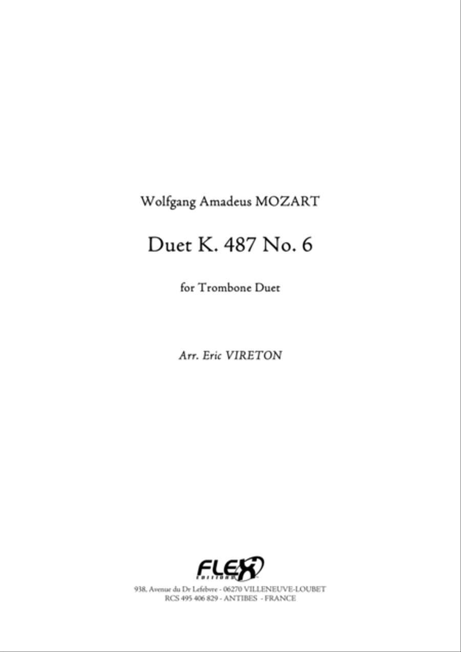 Duet K.487 No. 6 Trombone Duet scores gallery preview page 1