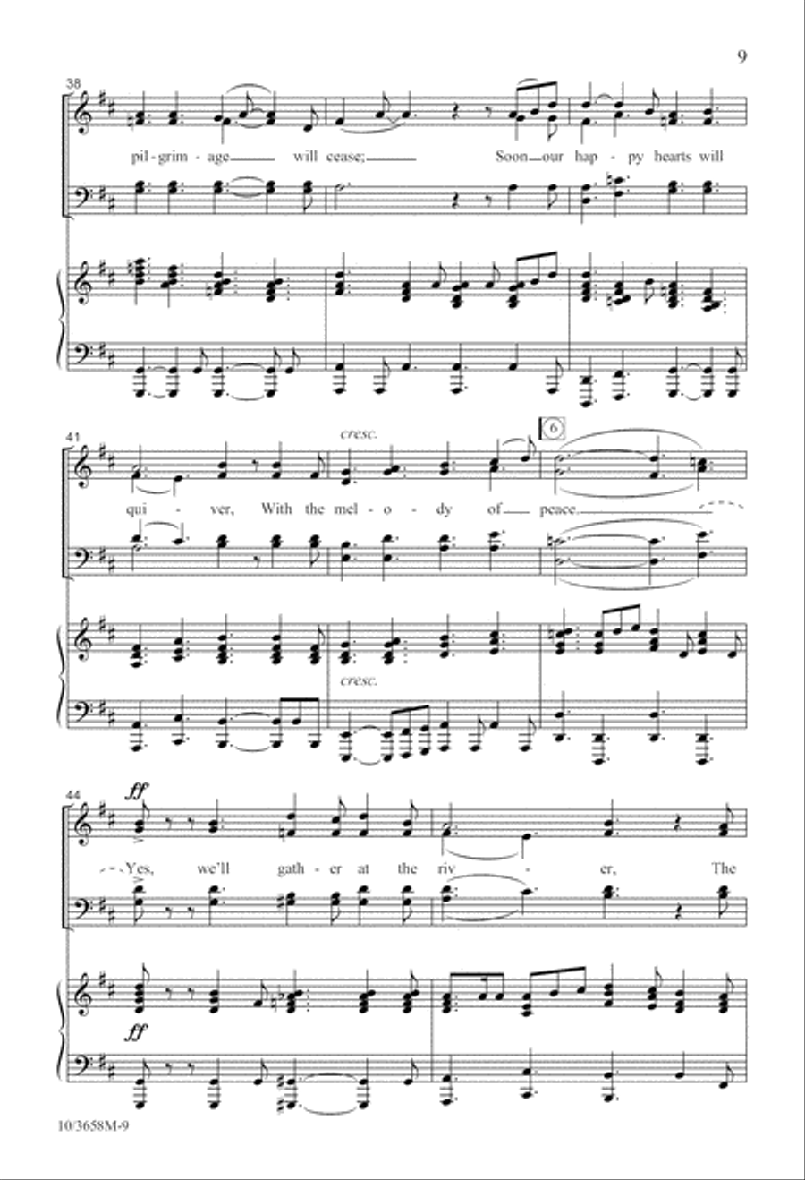 We Will Gather at the River 4-Part scores gallery preview page 10