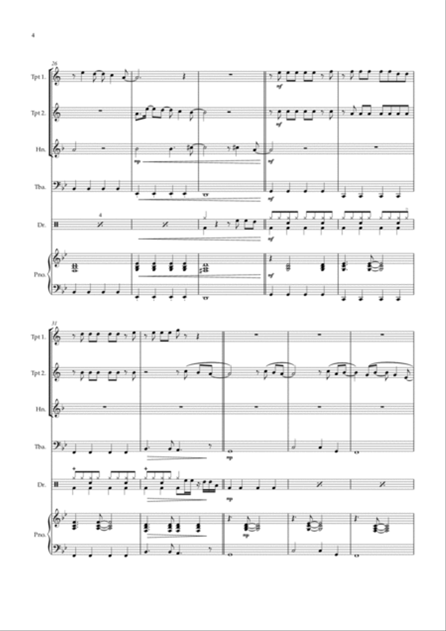 Flowers Brass Quartet scores gallery preview page 4