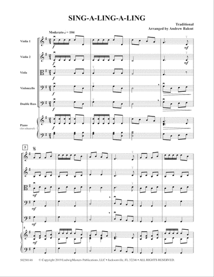 Sing-a-ling-a-ling Sing-a-ling-a-ling String Orchestra scores gallery preview page 3