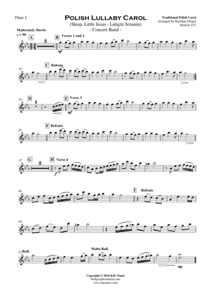 Polish Lullaby Carol (Sleep, Little Jesus - Lulajże Jezuniu) - Concert Band Score and Parts image number null