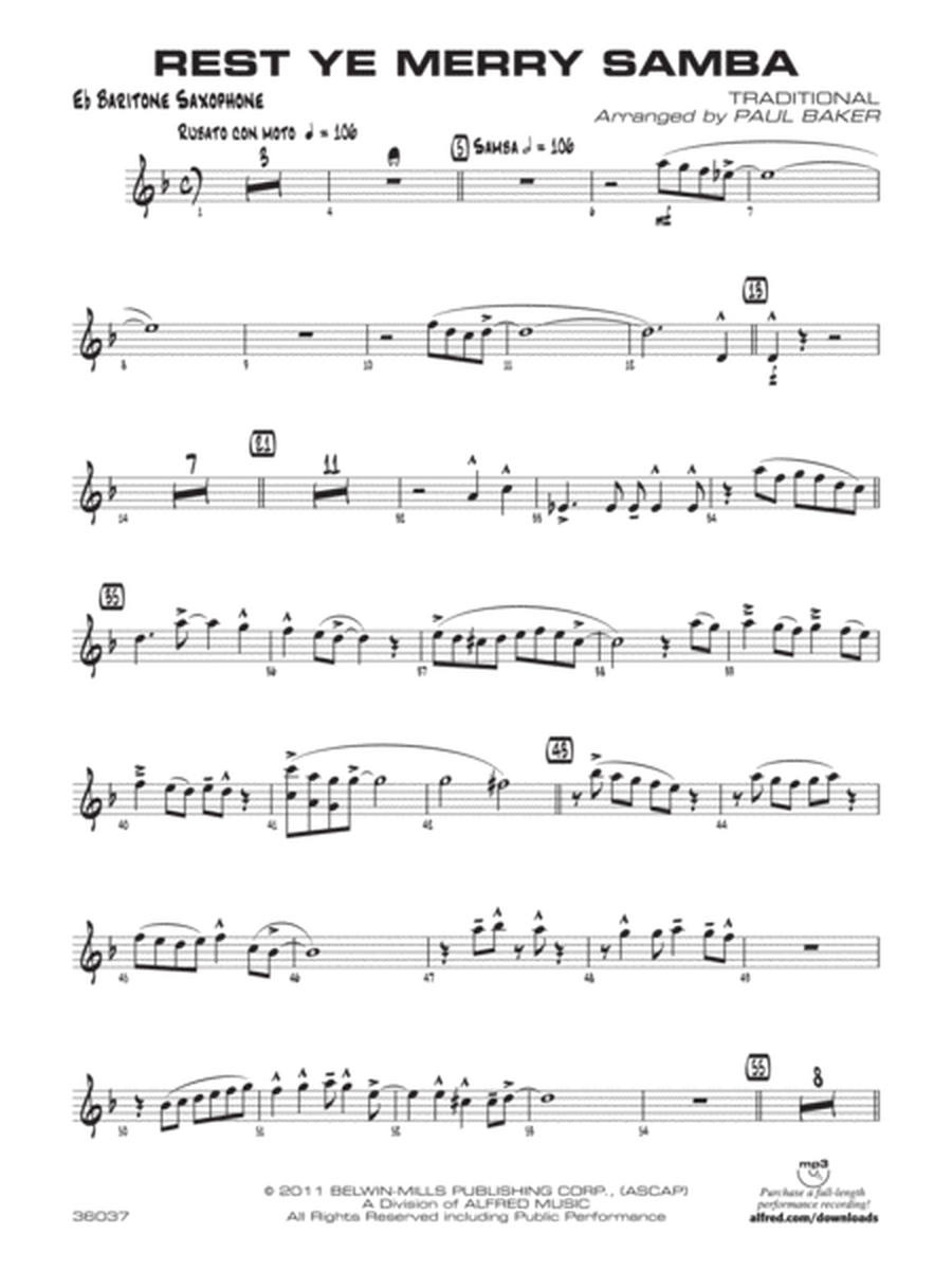 Rest Ye Merry Samba: E-flat Baritone Saxophone