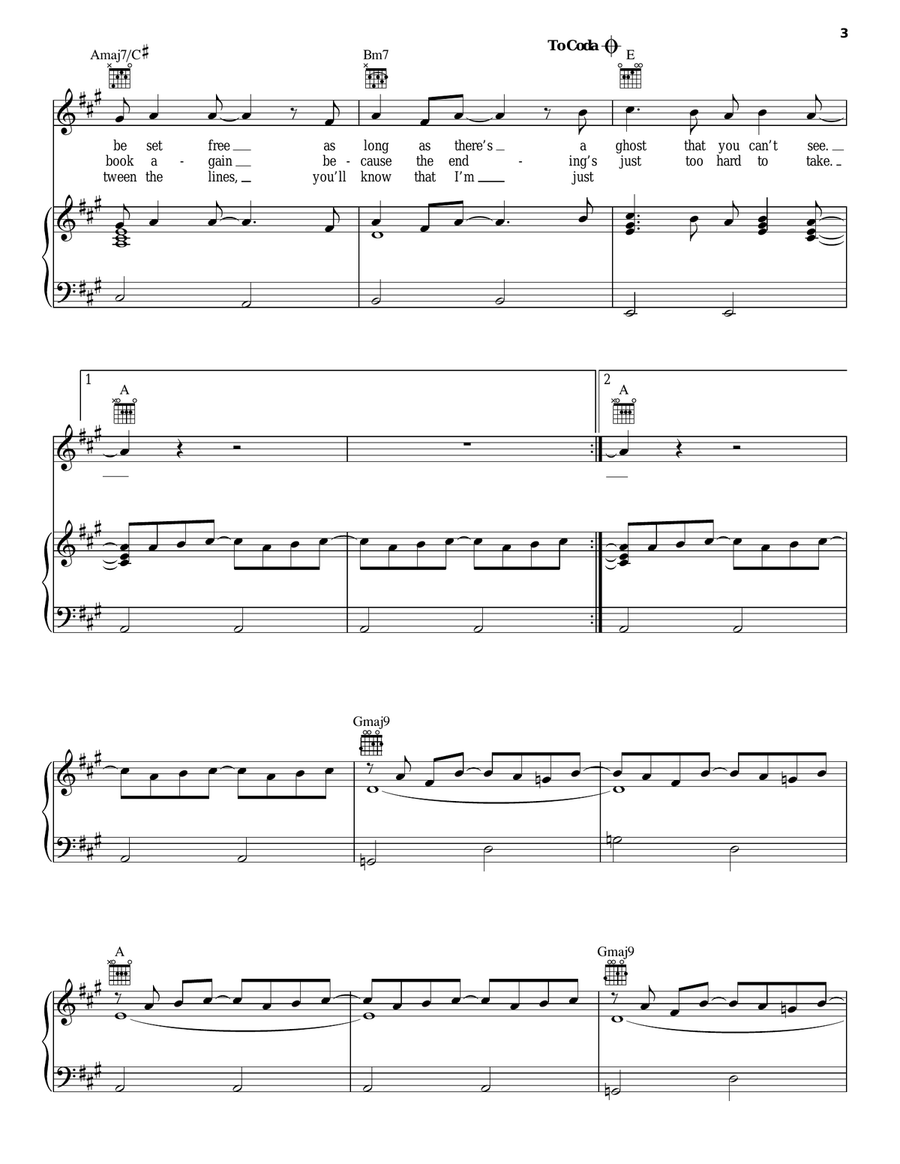If You Could Read My Mind Piano, Vocal, Guitar scores gallery preview page 3