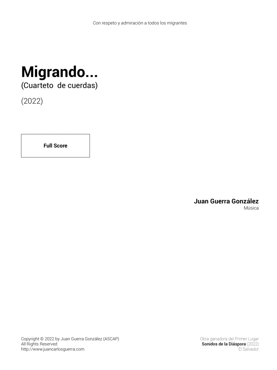 Migrando... String Quartet scores gallery preview page 1