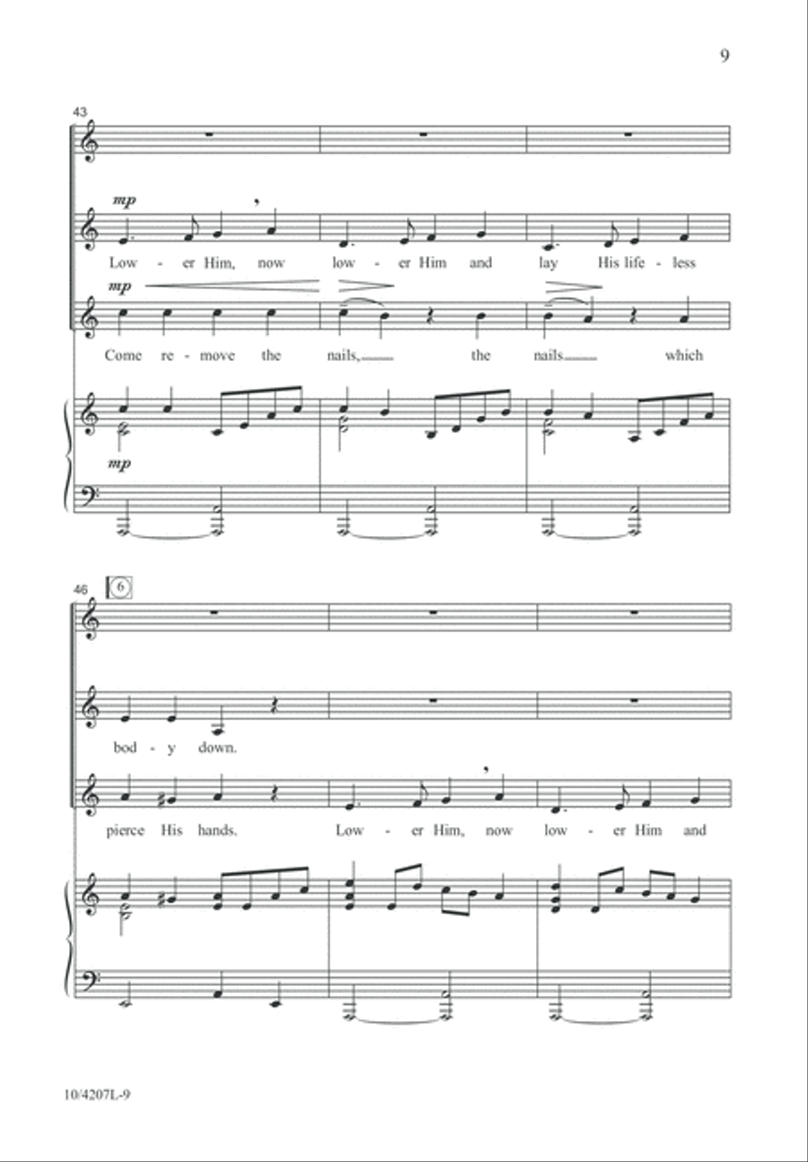 Lay His Body Down 4-Part scores gallery preview page 10