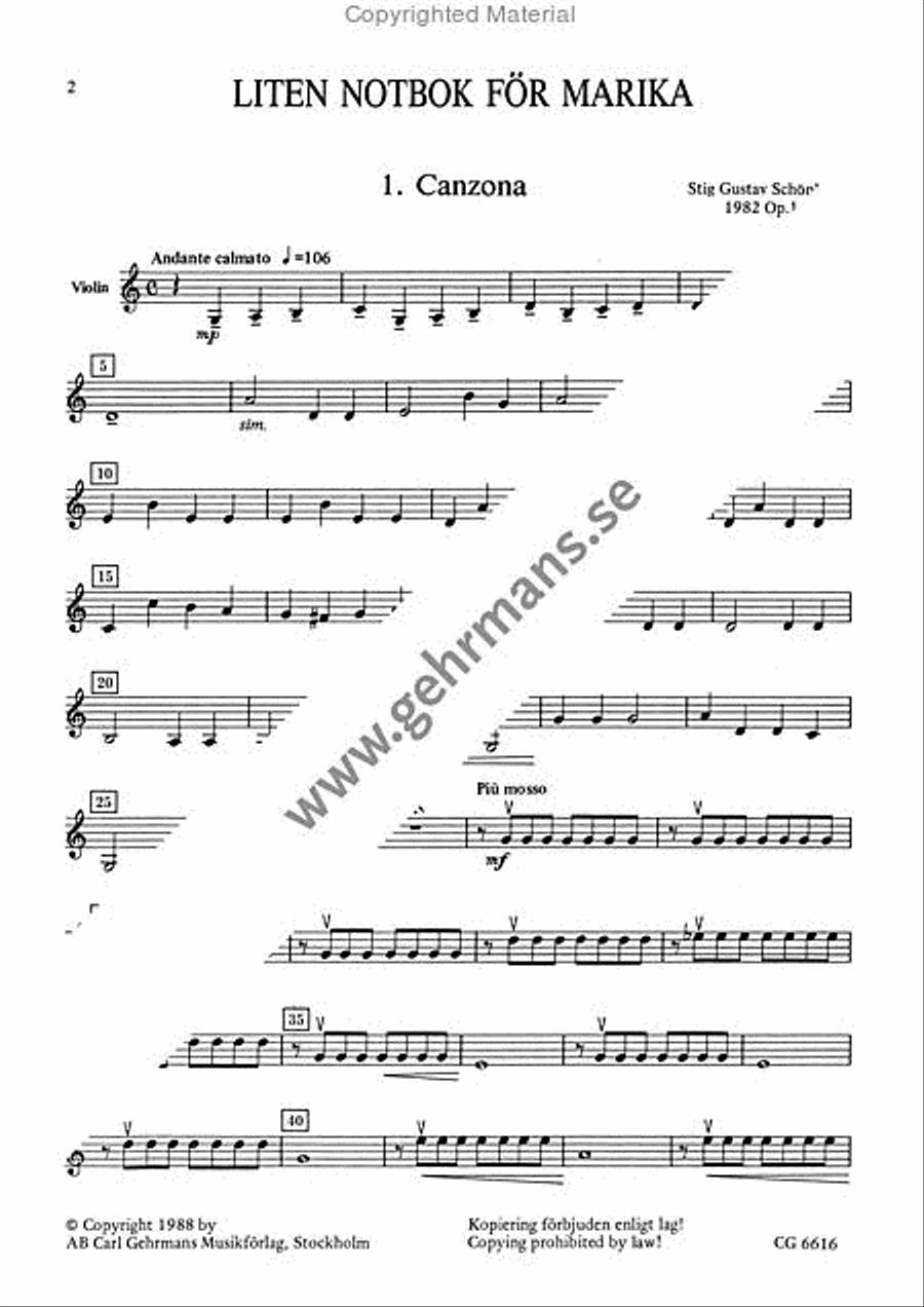 Liten notbok for Marika Violin Solo scores gallery preview page 3