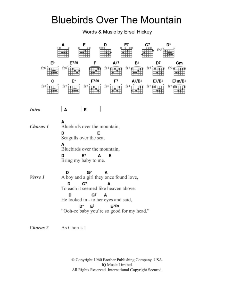 Bluebirds Over The Mountain Acoustic Guitar scores gallery preview page 1
