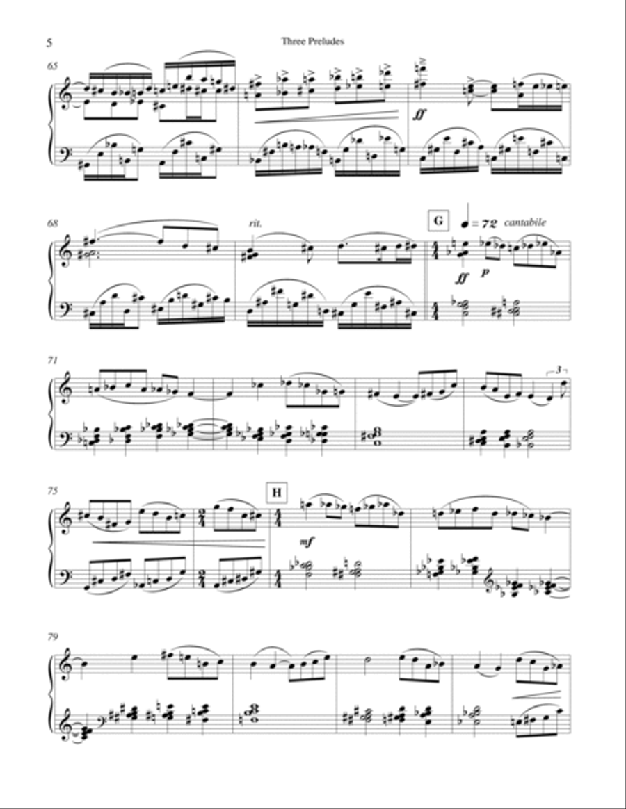 Three Preludes for piano solo Piano Solo scores gallery preview page 6
