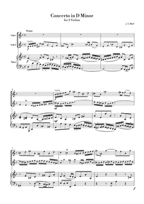 Bach - Concerto in D Minor for 2 Violins