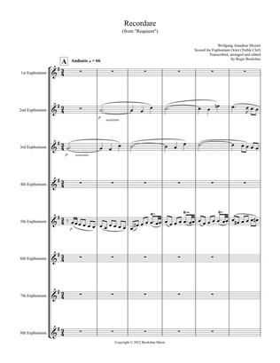 Recordare (from "Requiem") (F) (Euphonium Octet - Treble Clef)