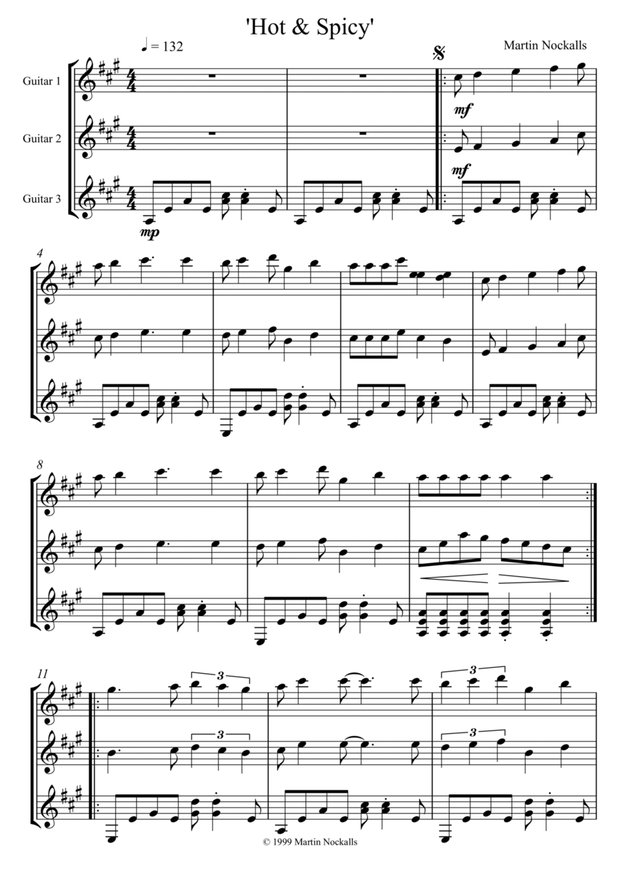 Hot & Spicy Guitar Ensemble scores gallery preview page 1