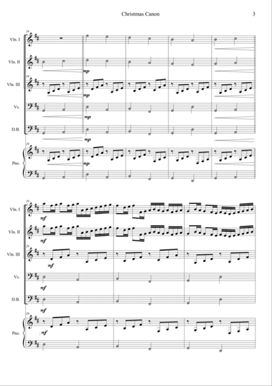 Christmas Canon Christmas Canon Small Ensemble scores gallery preview page 3