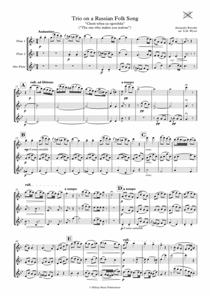 Trio on a Russian Folk Song arr. two flutes and alto flute image number null