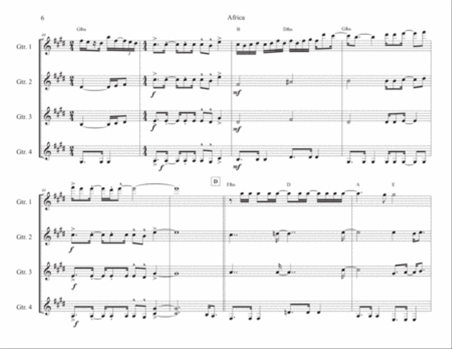 Africa Guitar Ensemble scores gallery preview page 6