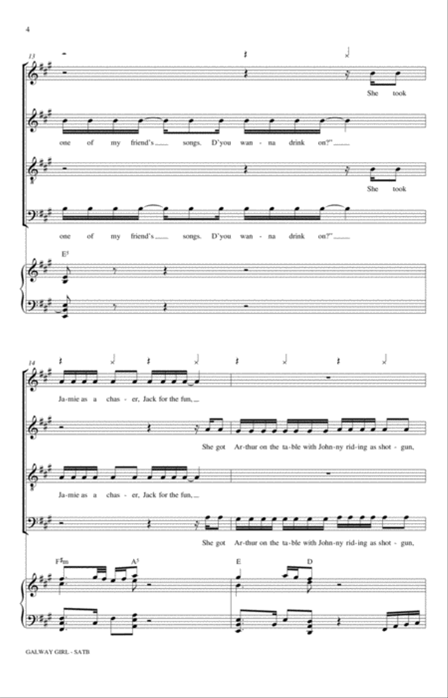 Galway Girl 4-Part scores gallery preview page 4