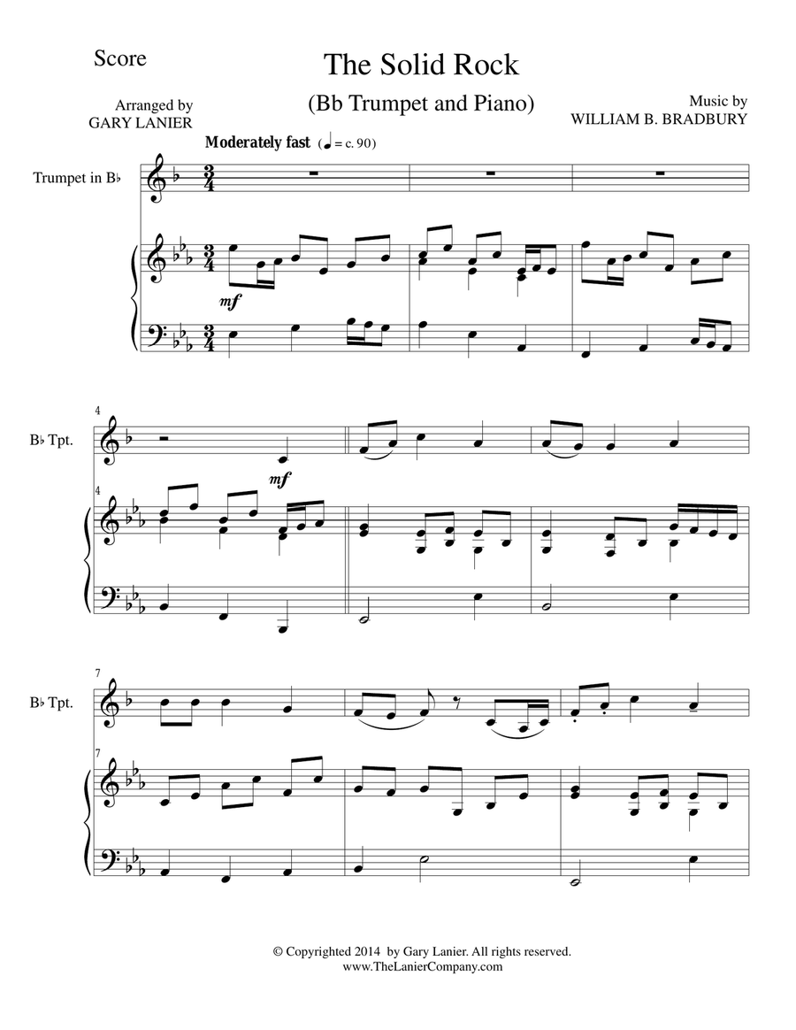 Gary Lanier: Hymns of Faith and Trust (Duets for Bb Trumpet & Piano) Trumpet Duet scores gallery preview page 2