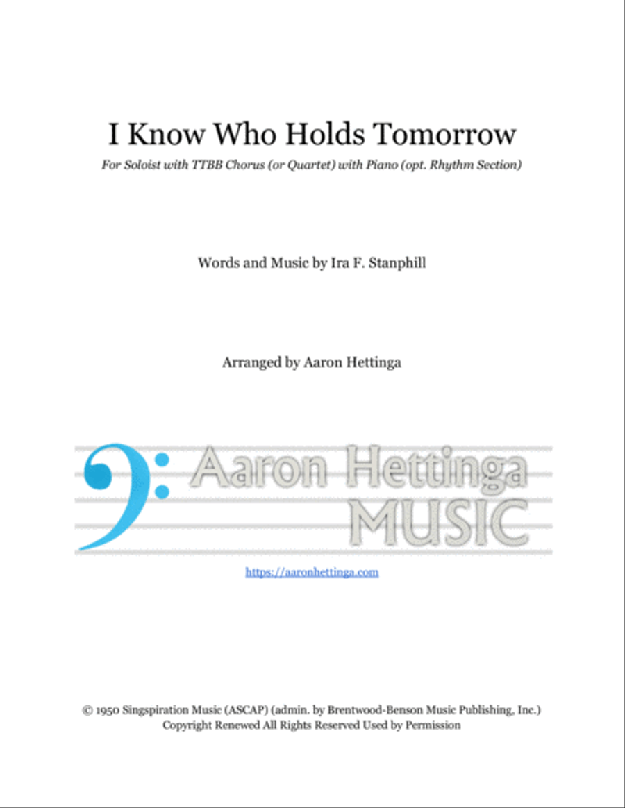 I Know Who Holds Tomorrow A Cappella scores gallery preview page 1