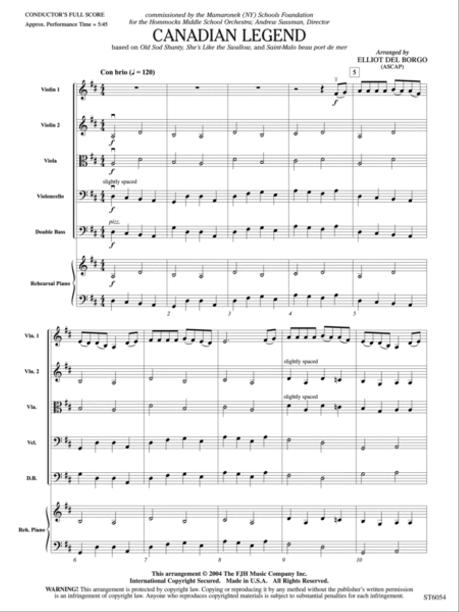 Canadian Legend: Score String Orchestra scores gallery preview page 3