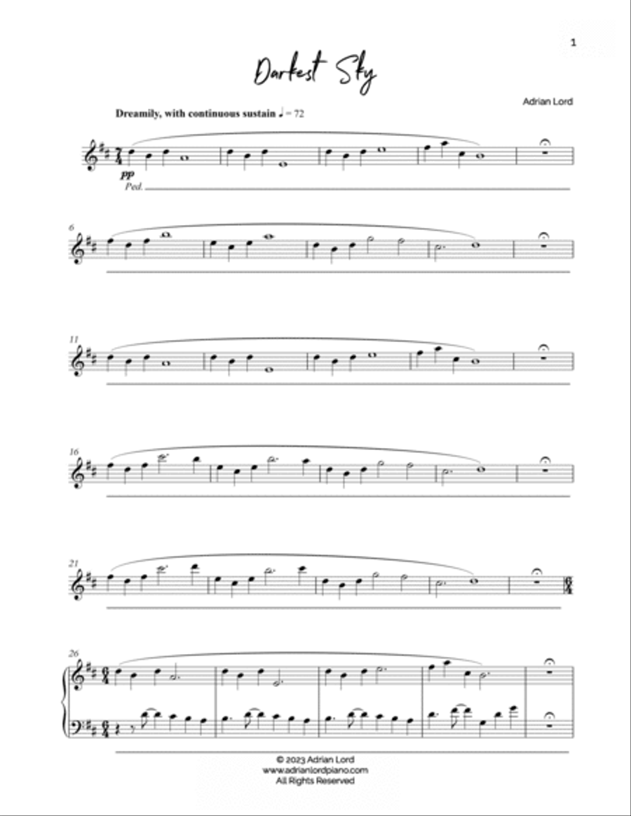 Darkest Sky Piano Solo scores gallery preview page 2